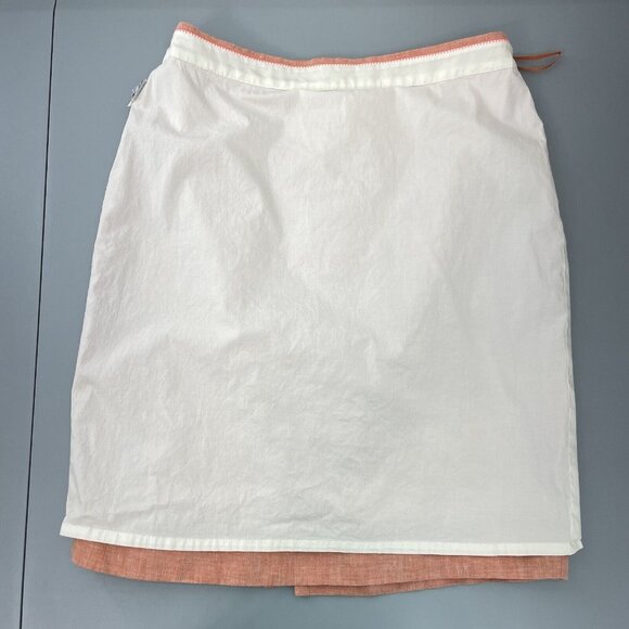 J Crew Linen Skirt Knee Length Straight Lined Orange Peach Womens 2 - Picture 7 of 11
